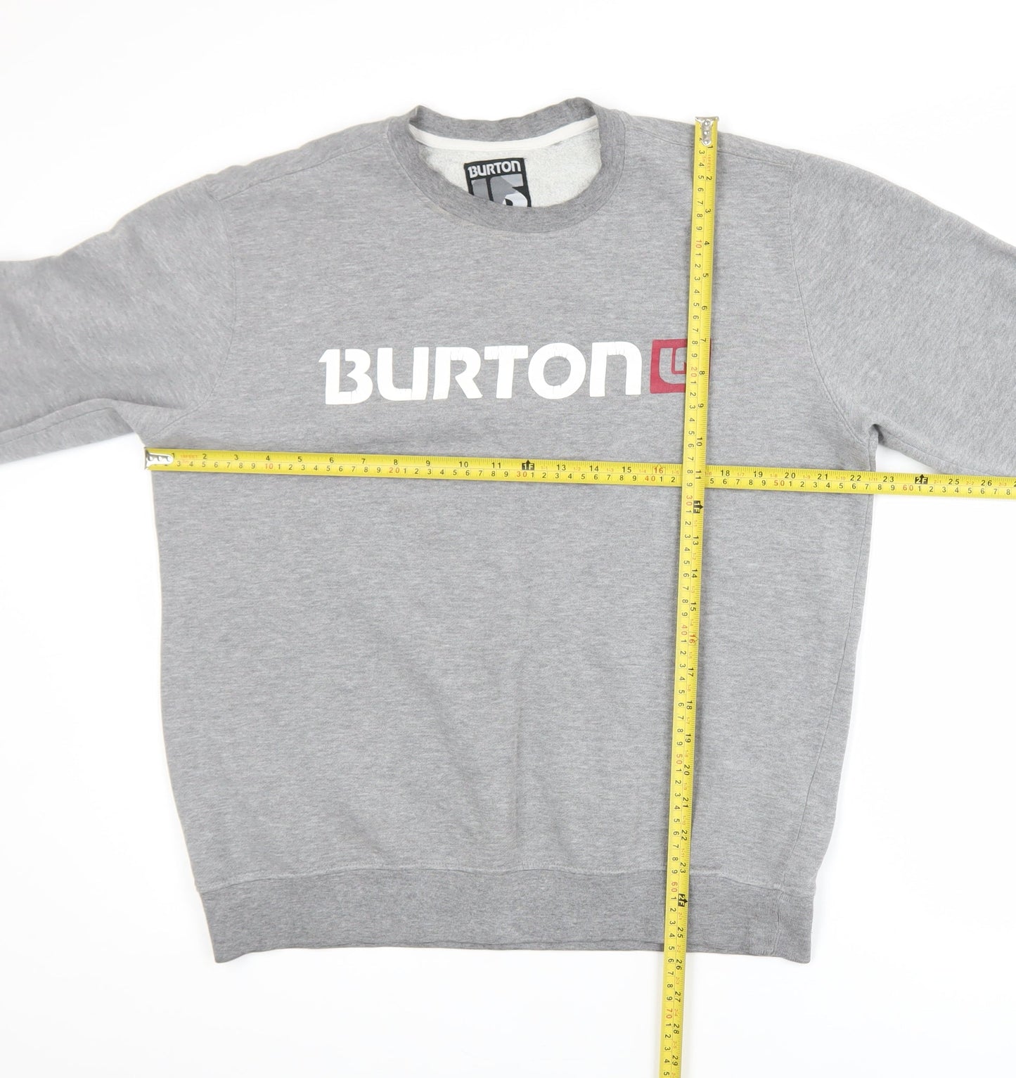 Burton Men's Grey Medium Crew Neck Logo Pullover Sweatshirt