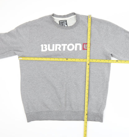 Burton Men's Grey Medium Crew Neck Logo Pullover Sweatshirt