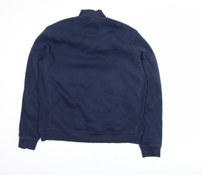 Original Penguin Men's Blue 1/4 Zip Mock Neck Sweatshirt L