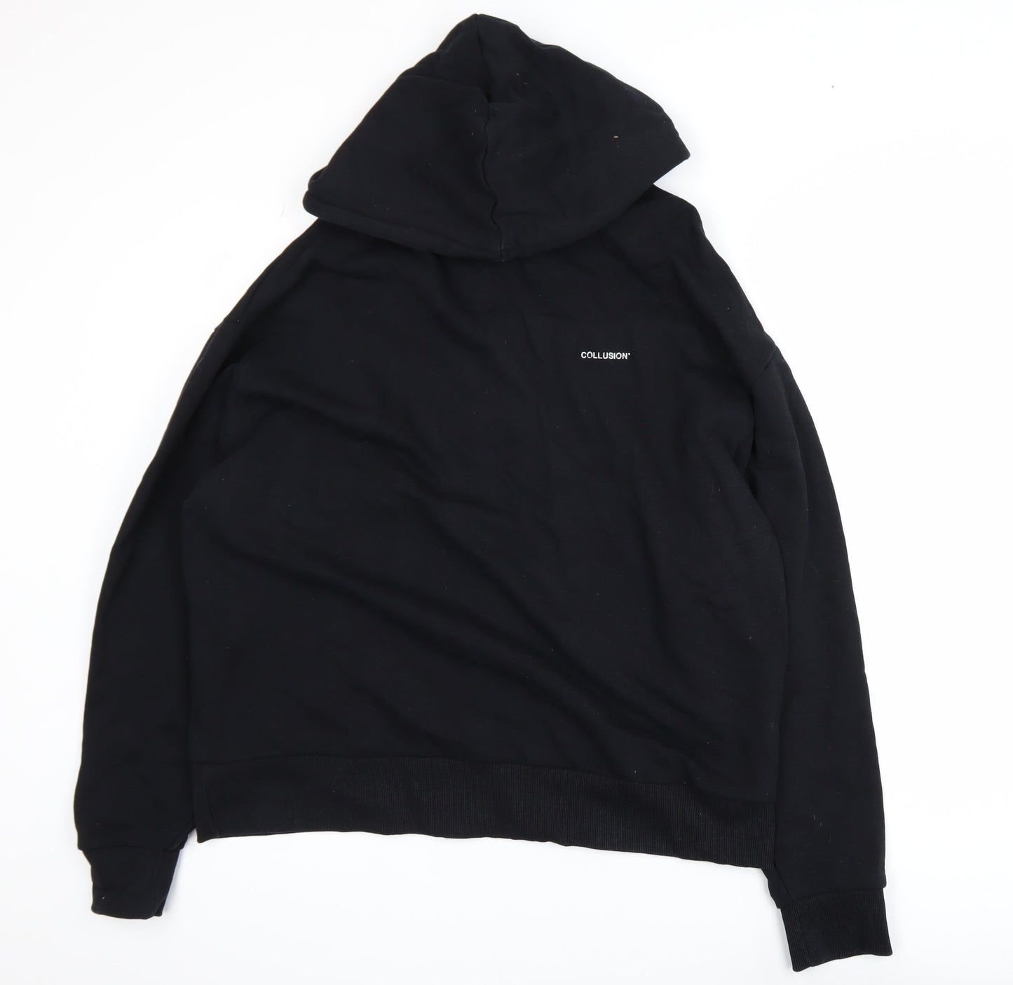 Mens UK Size S COLLUSION Black Pullover Hoodie