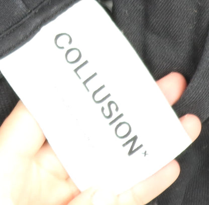 Mens UK Size S COLLUSION Black Pullover Hoodie