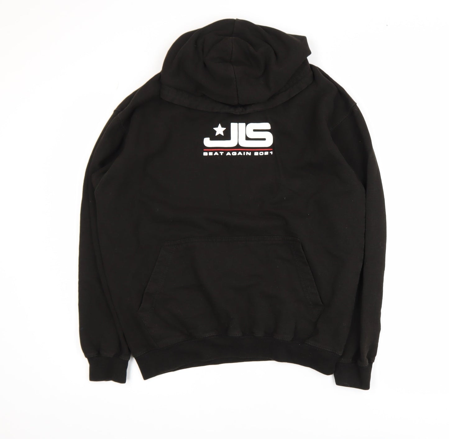 Mens UK Size M Just Hoods Black Pullover Hoodie