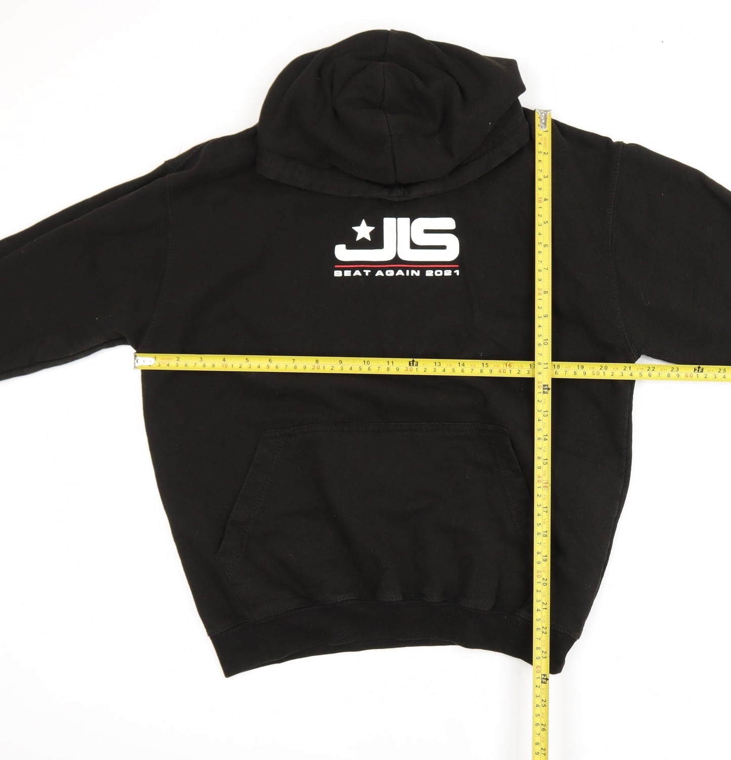 Mens UK Size M Just Hoods Black Pullover Hoodie