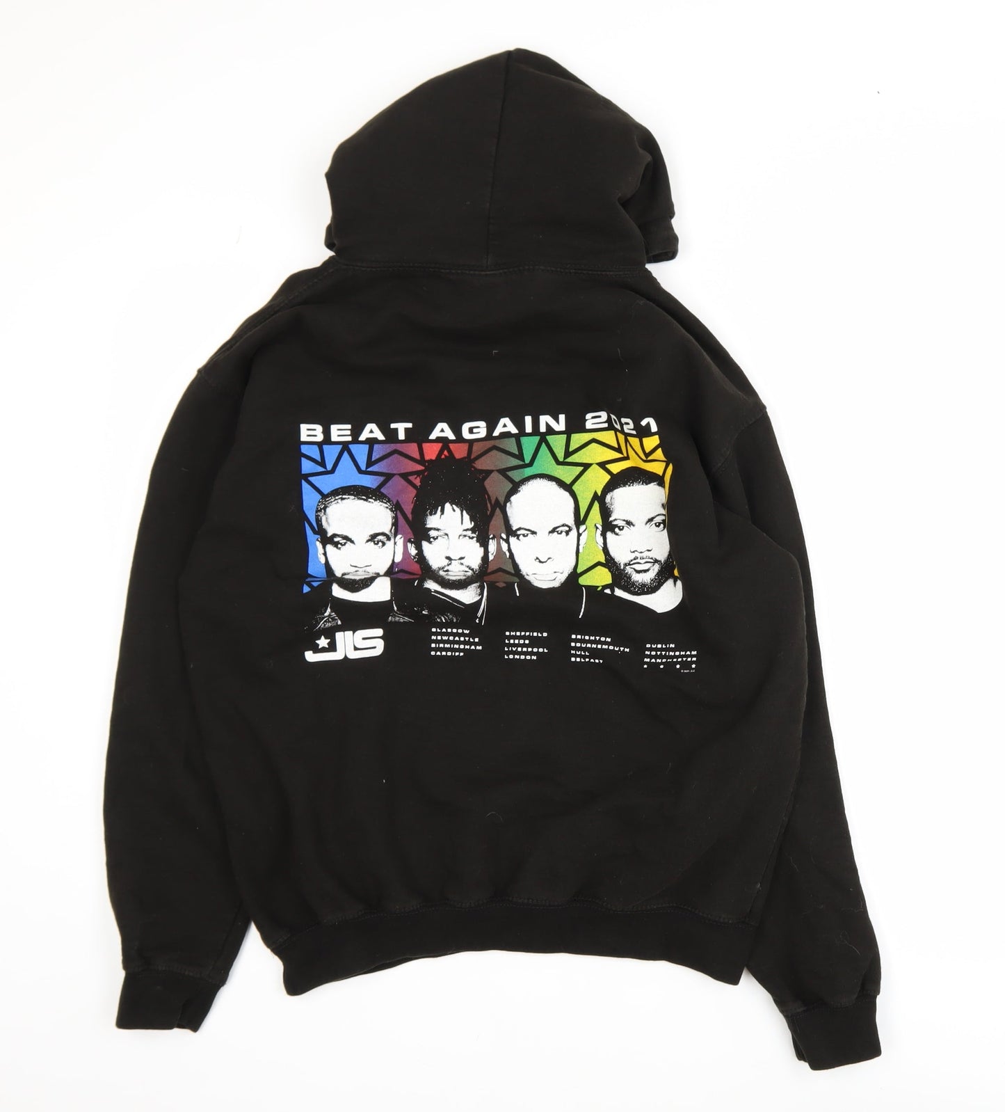 Mens UK Size M Just Hoods Black Pullover Hoodie