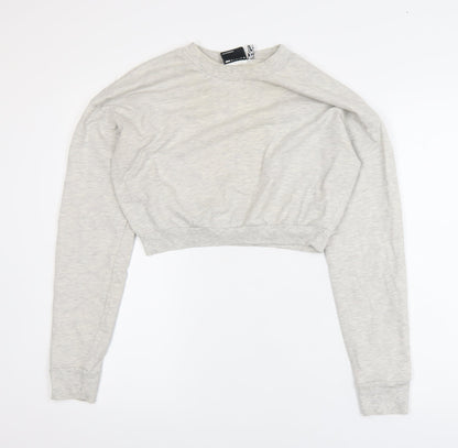 ASOS Design Women's Grey Cropped Pullover Sweatshirt Size 10