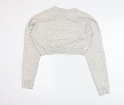 ASOS Design Women's Grey Cropped Pullover Sweatshirt Size 10