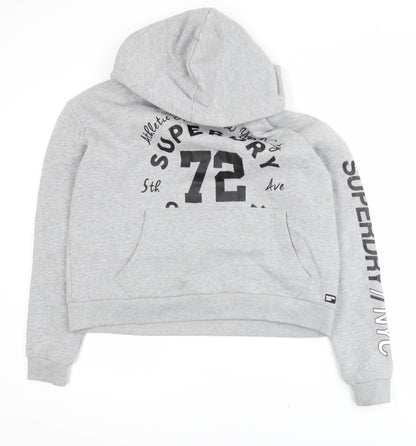 Womens UK Size S Superdry Grey Pullover Hoodie