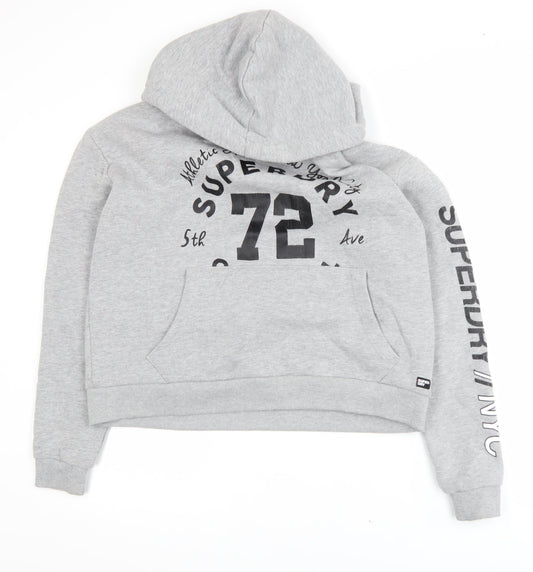 Womens UK Size S Superdry Grey Pullover Hoodie