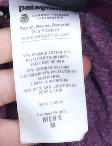 Patagonia Men's Purple Hooded Full Zip Cotton Blend Windbreaker M