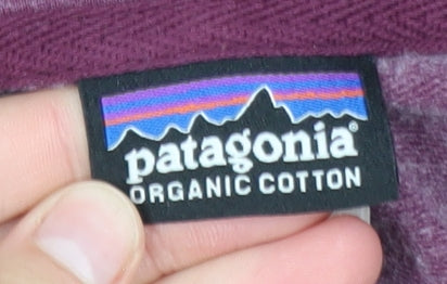 Patagonia Men's Purple Hooded Full Zip Cotton Blend Windbreaker M
