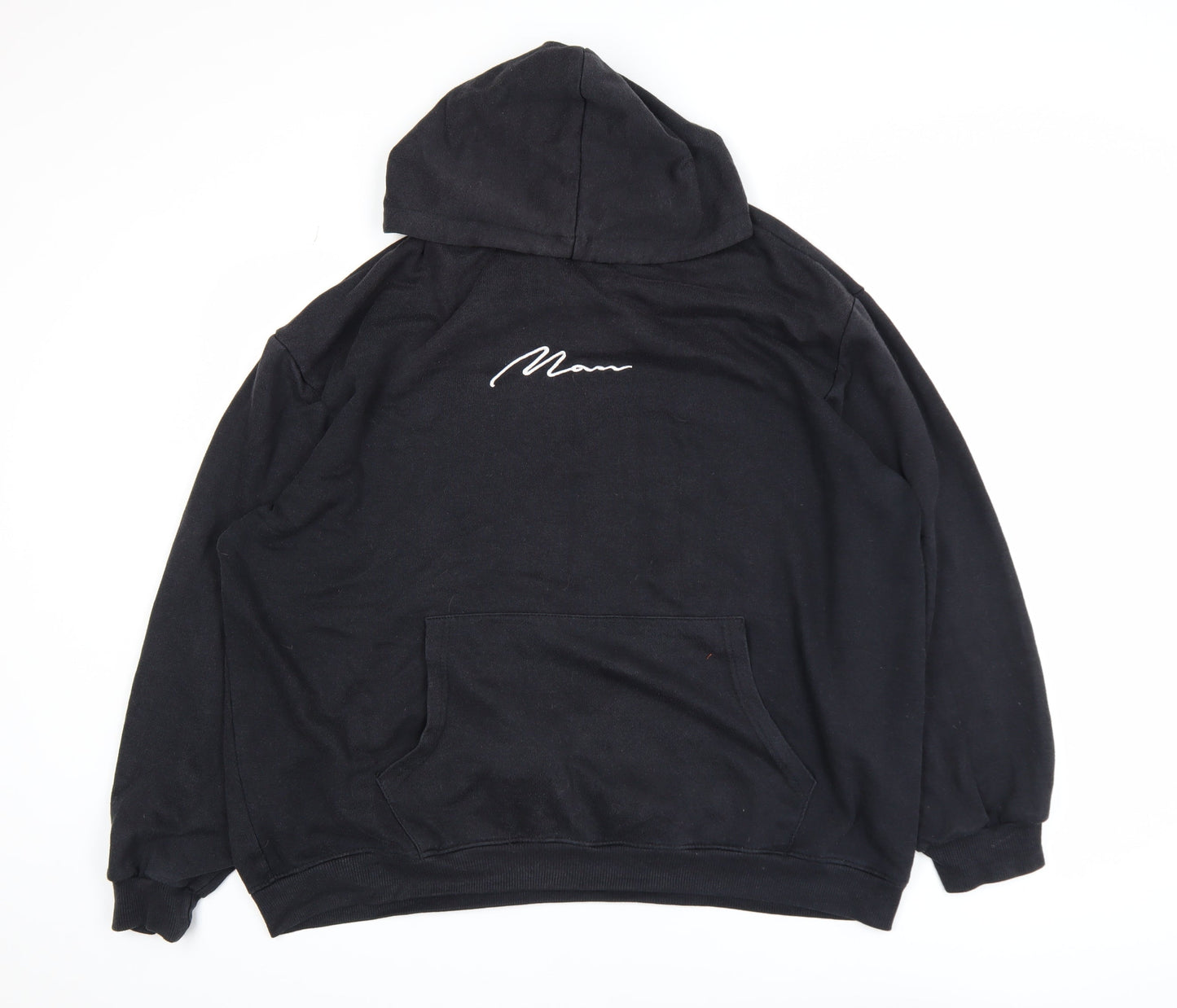 Mens UK Size L boohooMAN Black Pullover Hoodie