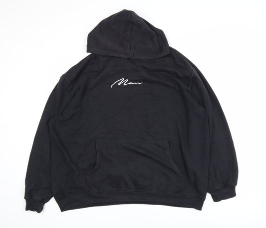 Mens UK Size L boohooMAN Black Pullover Hoodie