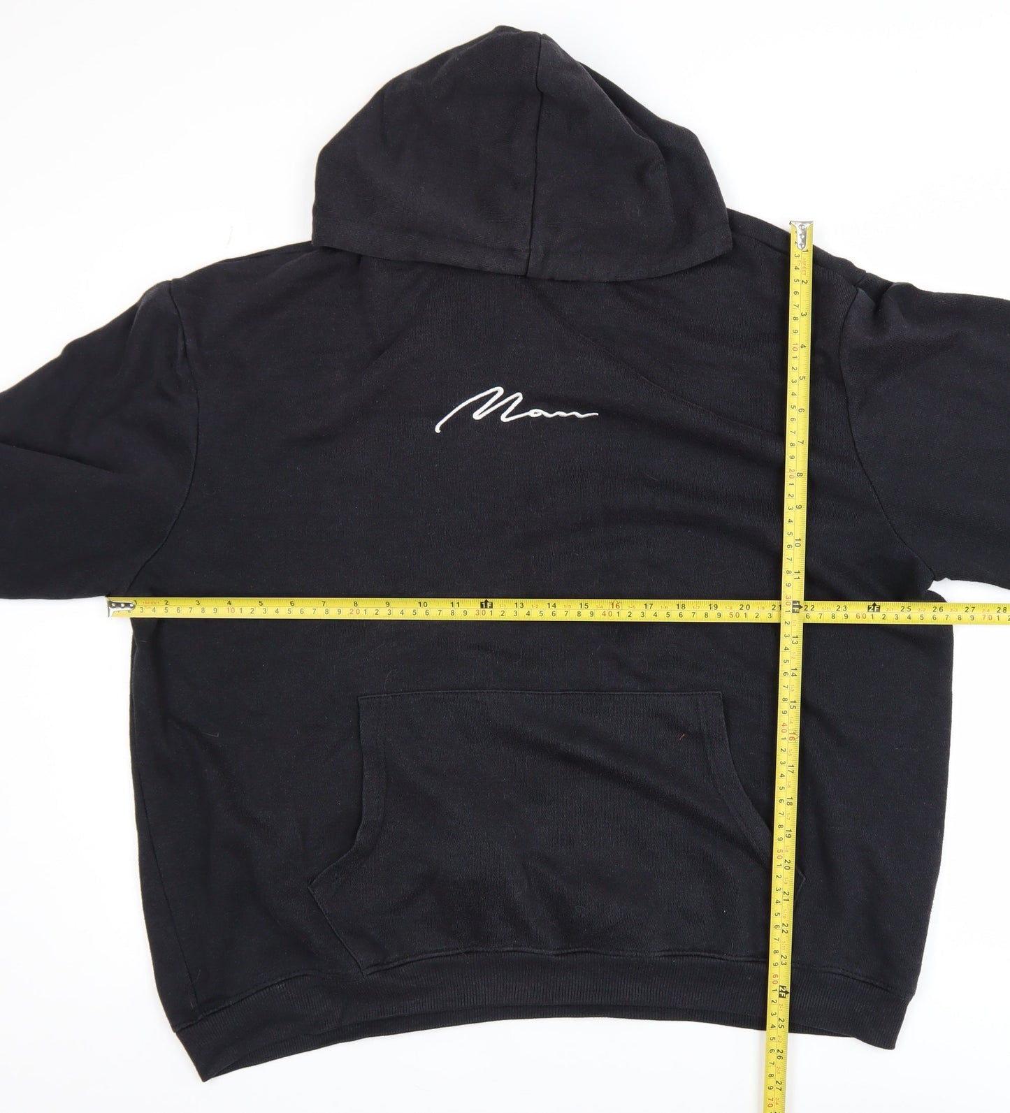 Mens UK Size L boohooMAN Black Pullover Hoodie