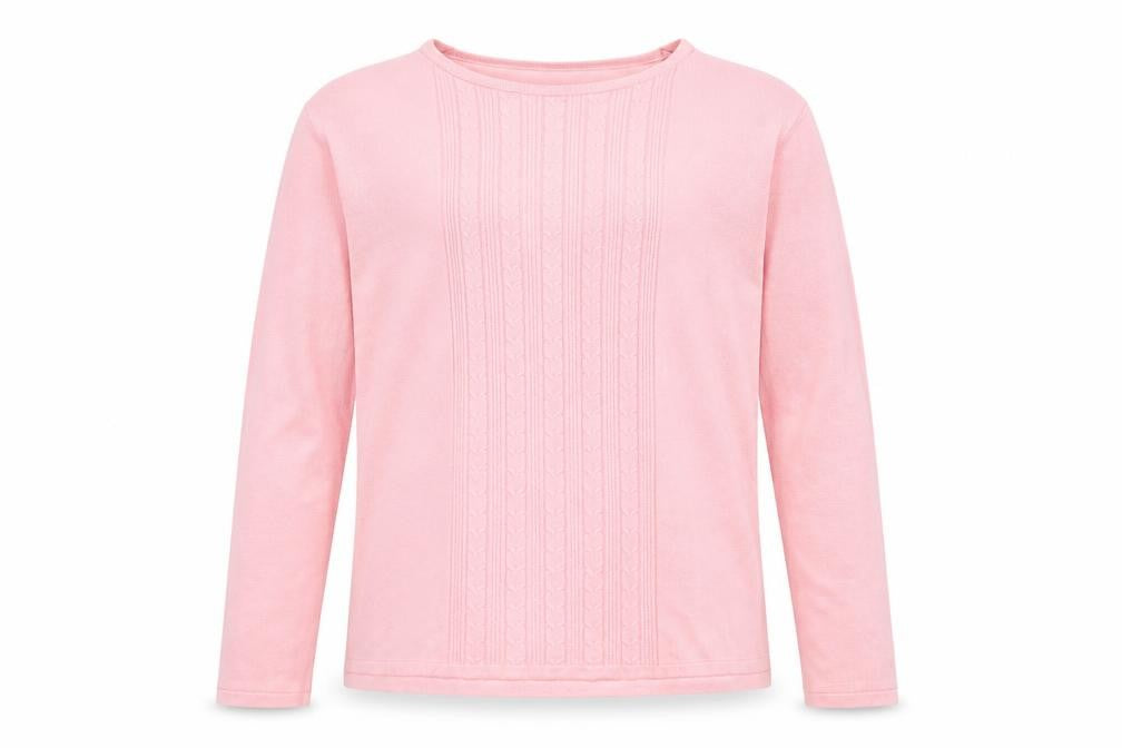 Classics Womens Pink Long Sleeve Pullover Sweatshirt Size L
