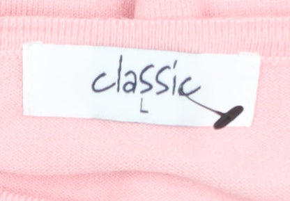 Womens UK Size L Classic Pink Pullover Sweatshirt