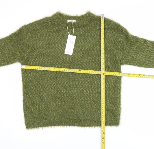 Marks and Spencer Women's Green Chunky Knit Pullover Jumper Size M