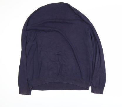 Ralph Lauren Men's Blue V-Neck Cotton Pullover Sweatshirt XL