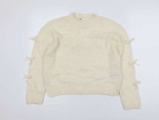 Girls UK Size 12-13 Years Marks and Spencer Ivory Pullover Jumper
