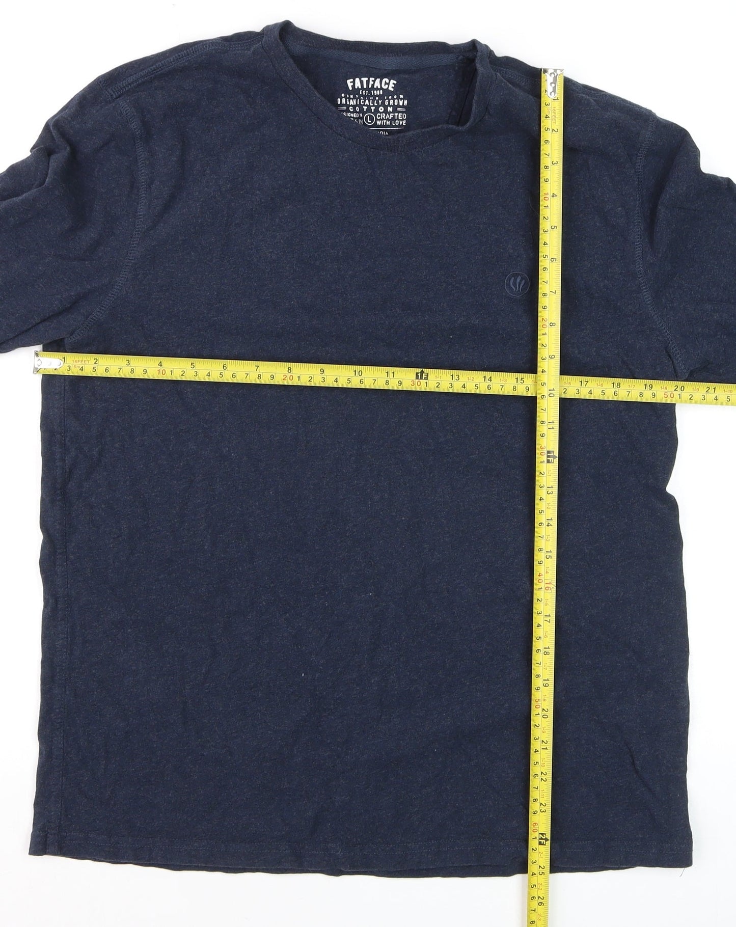 FatFace Mens Blue Long Sleeve Organic Cotton Shirt Size L
