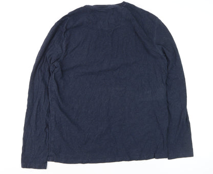 FatFace Mens Blue Long Sleeve Organic Cotton Shirt Size L