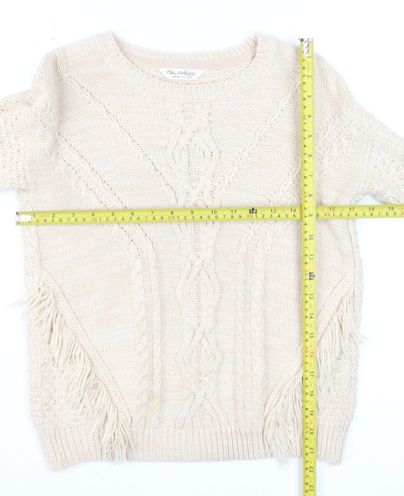 Womens UK Size 6 Miss Selfridge Beige Pullover Jumper