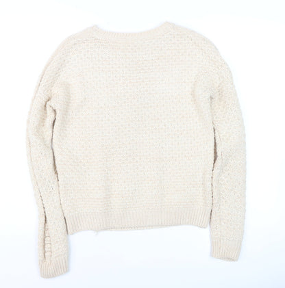 Womens UK Size 6 Miss Selfridge Beige Pullover Jumper
