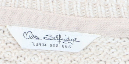 Womens UK Size 6 Miss Selfridge Beige Pullover Jumper