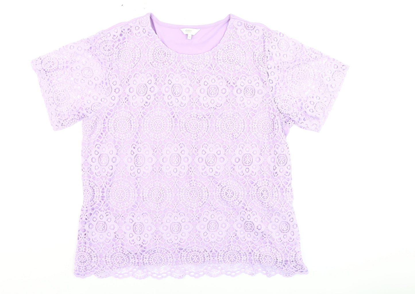 Womens UK Size 14 Cotton Traders Purple Basic T-Shirt