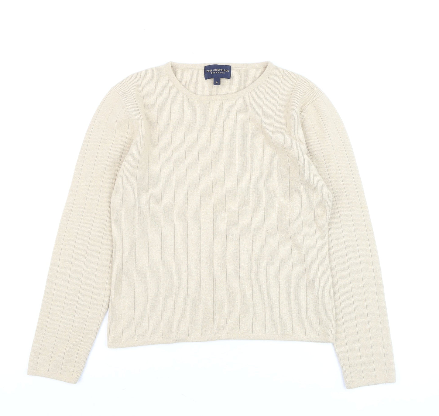 Womens UK Size S Paul Costelloe Beige Pullover Jumper