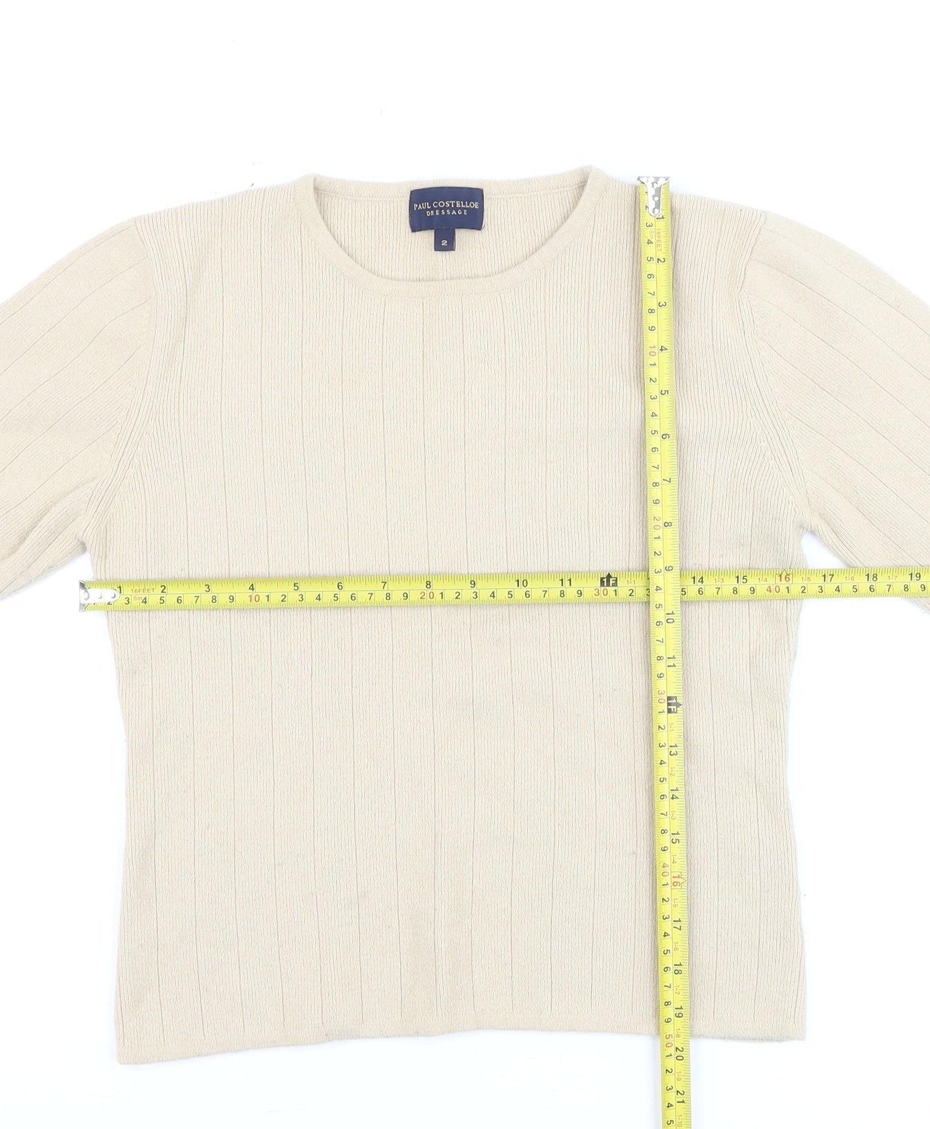 Womens UK Size S Paul Costelloe Beige Pullover Jumper
