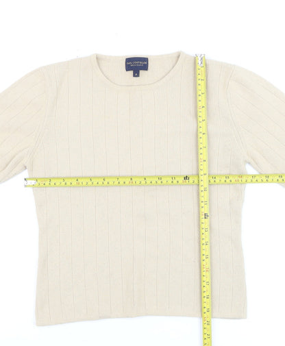 Womens UK Size S Paul Costelloe Beige Pullover Jumper
