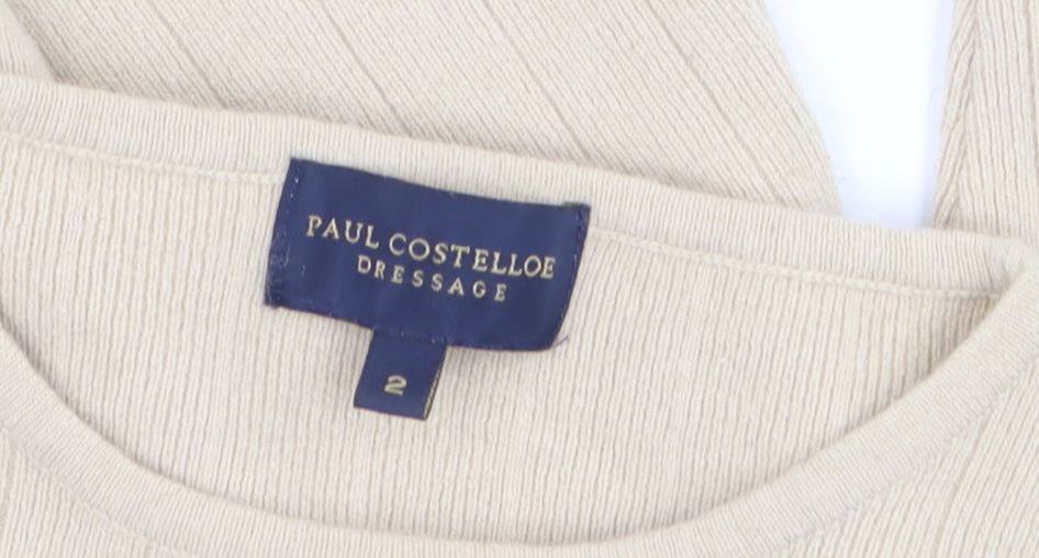 Womens UK Size S Paul Costelloe Beige Pullover Jumper