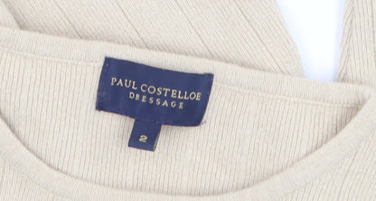 Womens UK Size S Paul Costelloe Beige Pullover Jumper