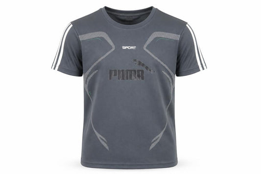 Front view of Fashion Sport boys’ grey xl lightweight active t-shirt