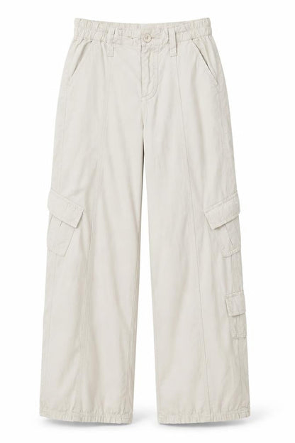 Womens UK Size XS BDG Relaxed Fit Cargo Beige Trousers