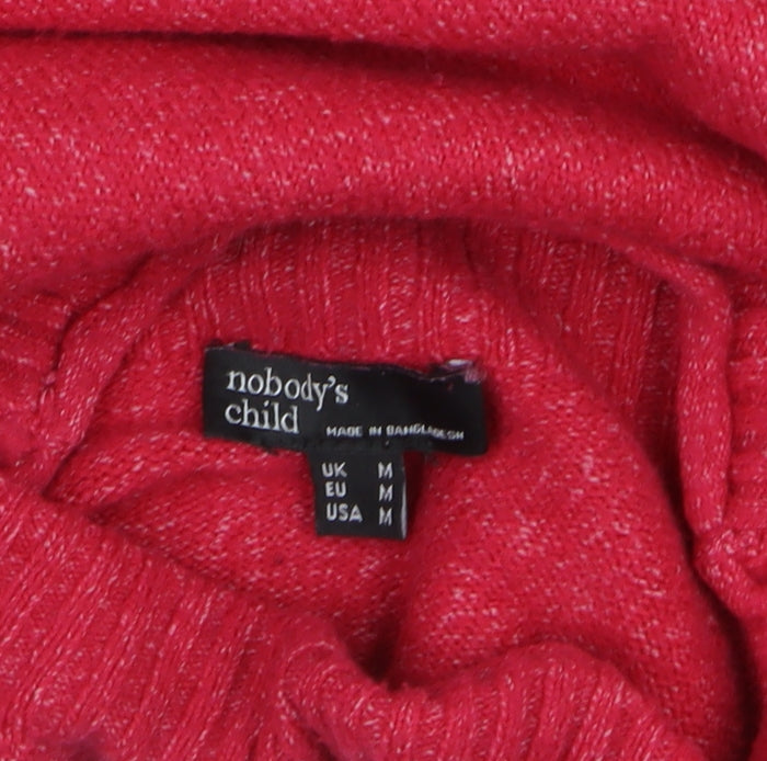 Womens UK Size M Nobody’s Child Red Pullover Jumper