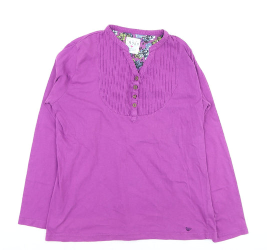 Womens UK Size M Country Rose Purple Tunic Blouse