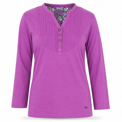 Womens UK Size M Country Rose Purple Tunic Blouse