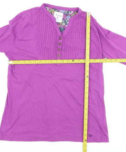 Womens UK Size M Country Rose Purple Tunic Blouse