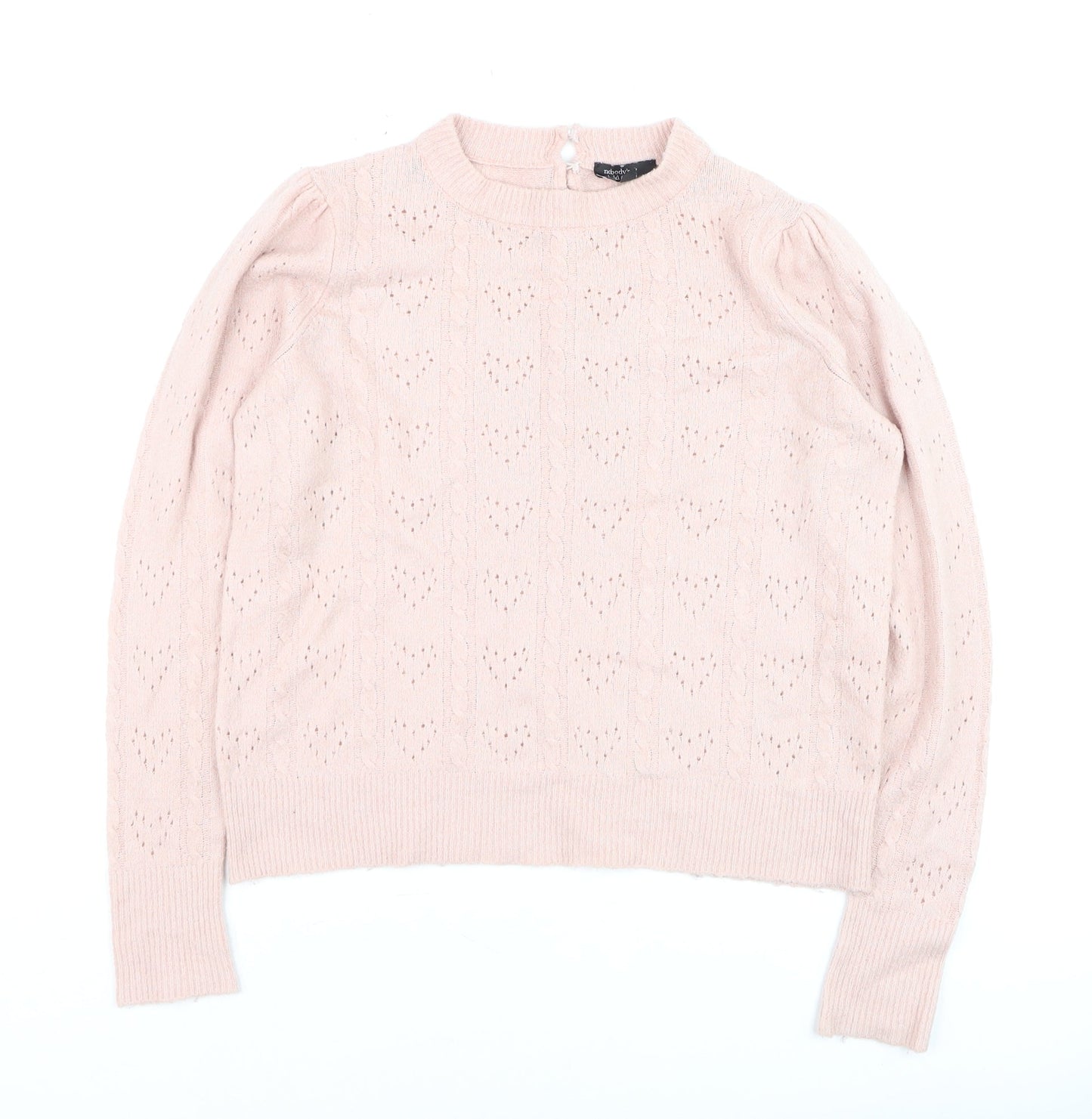 Womens UK Size 10-12 Nobody's Child Pink Pullover Jumper