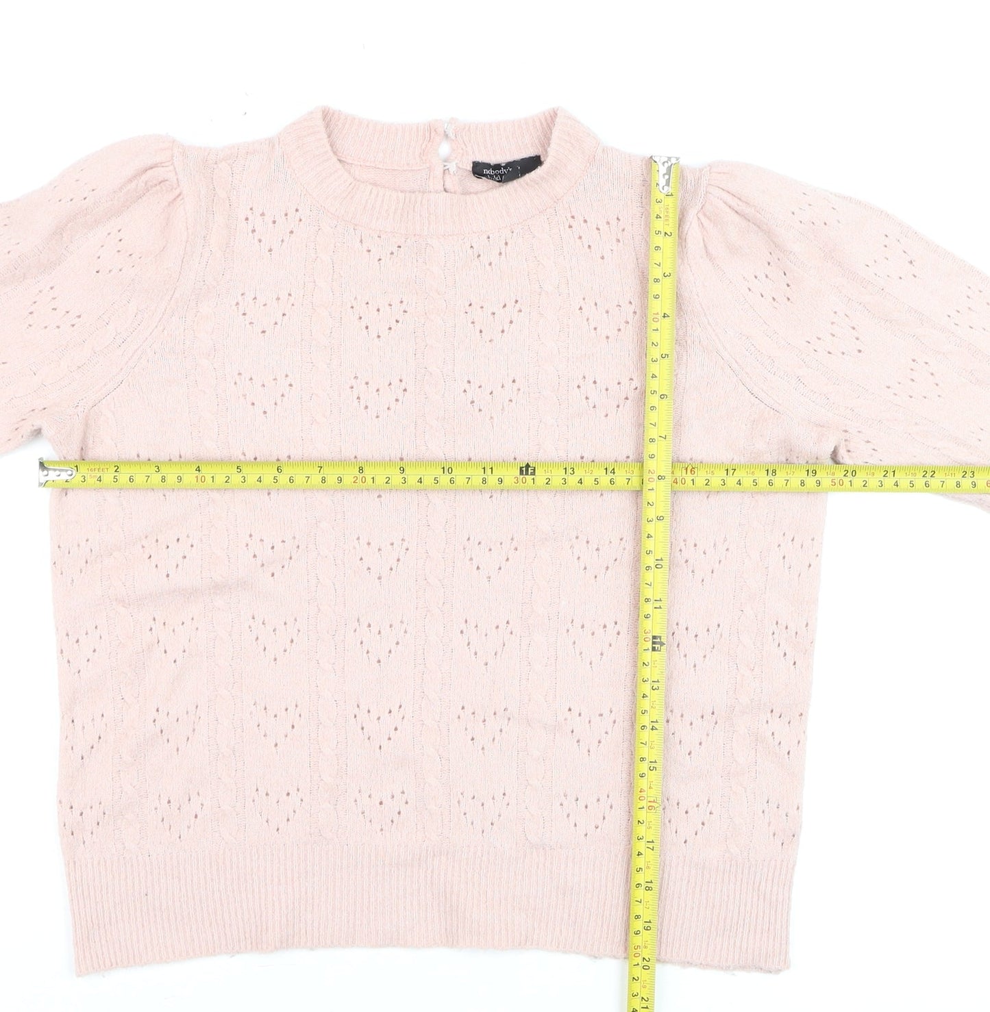 Womens UK Size 10-12 Nobody's Child Pink Pullover Jumper