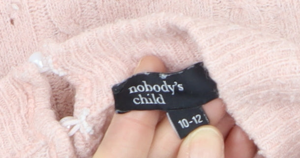 Womens UK Size 10-12 Nobody's Child Pink Pullover Jumper