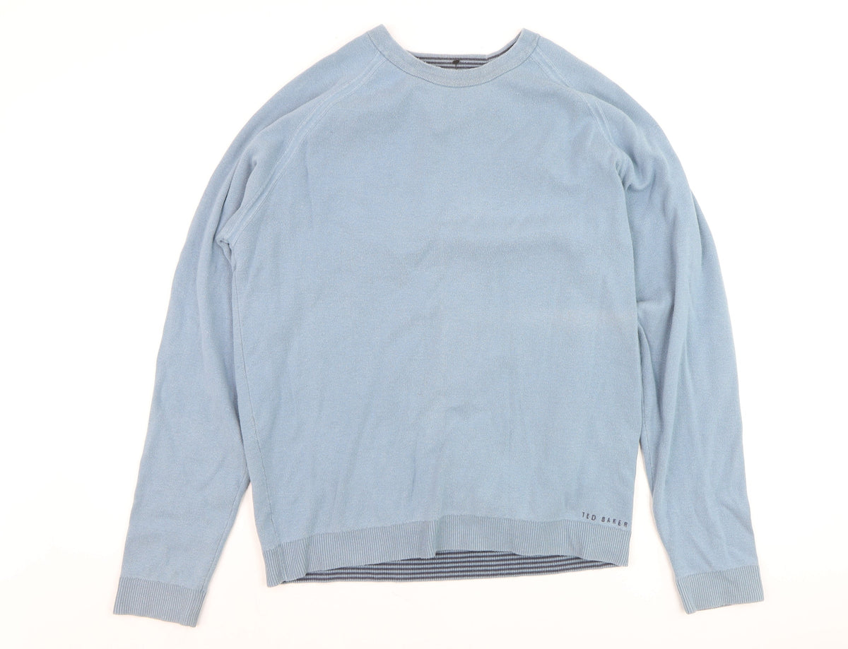 Mens UK Size L Ted Baker Blue Pullover Jumper