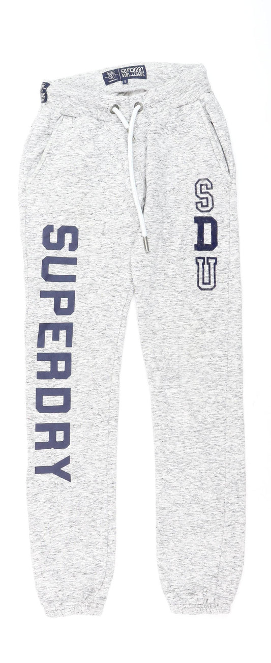 Womens UK Size XS Superdry Regular Fit Jogger Grey Trousers