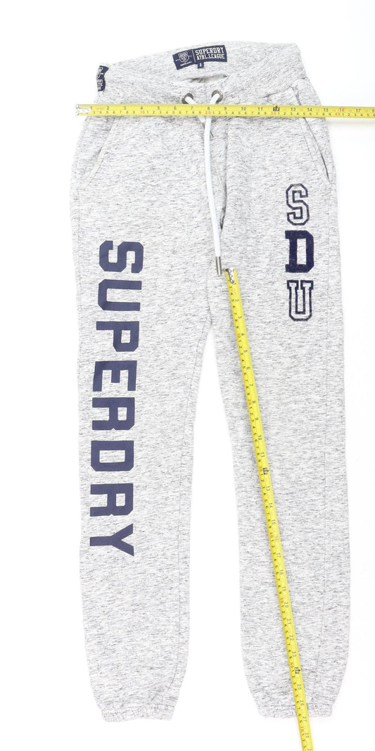 Womens UK Size XS Superdry Regular Fit Jogger Grey Trousers