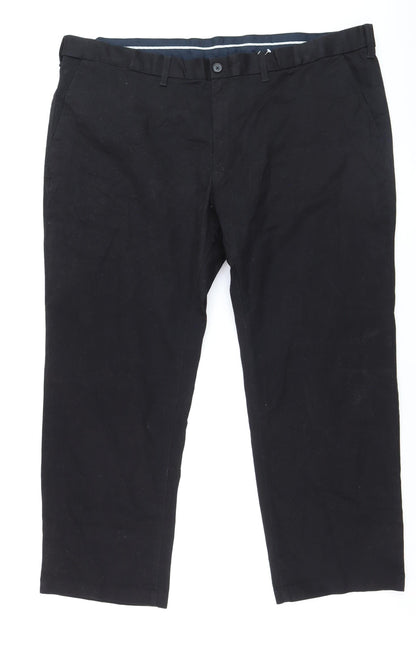 Mens UK Size 46 Marks and Spencer Regular Fit Chino Black Trousers