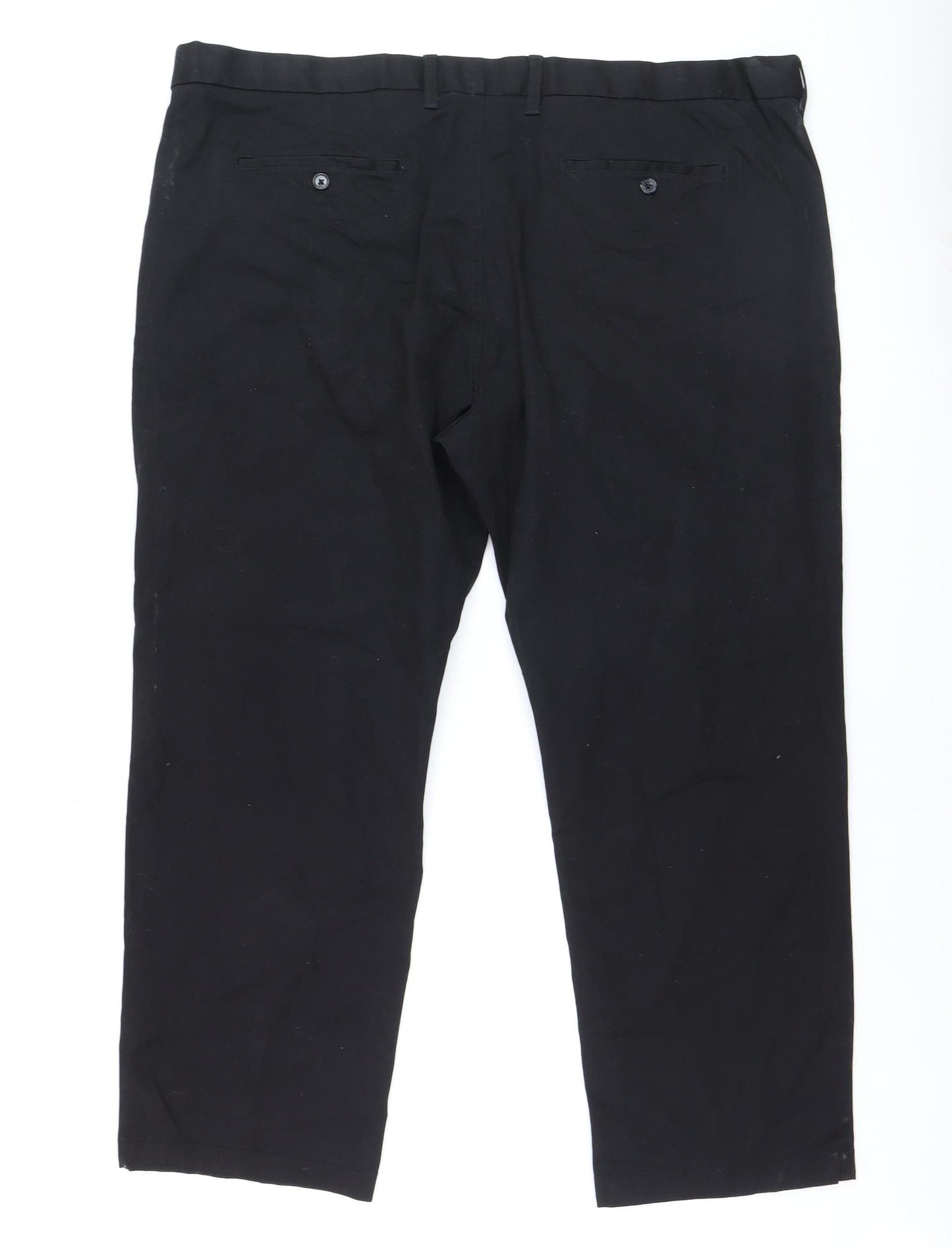 Mens UK Size 46 Marks and Spencer Regular Fit Chino Black Trousers