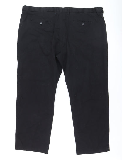 Mens UK Size 46 Marks and Spencer Regular Fit Chino Black Trousers