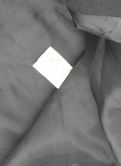 Warehouse Women’s Black Wool Trench Coat Size 12 Belted Long