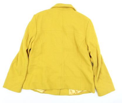 Womens UK Size 14 Hobbs Yellow Overcoat